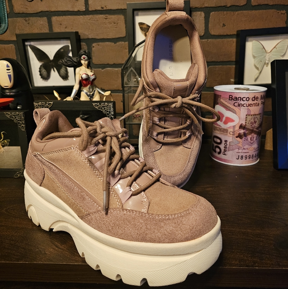 Madden Girl pink platform sneakers size W8.5